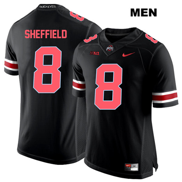 Ohio State Buckeyes Men's Kendall Sheffield #8 Red Number Black Authentic Nike College NCAA Stitched Football Jersey JH19F62FY